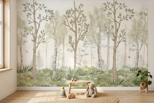 Papel tapiz Alameda instalado en una habitación infantil