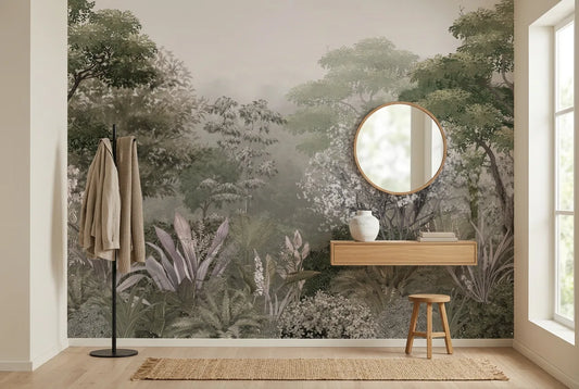Papel tapiz August instalado en un recibidor de estilo nórdico