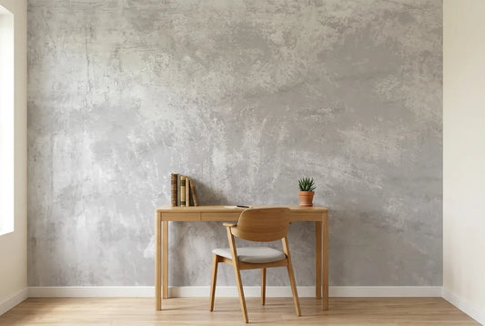 Papel tapiz Concreto Urbano Texturados instalado en un espacio de trabajo en casa