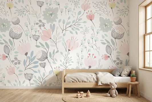 Papel tapiz Galia instalado en una habitación infantil