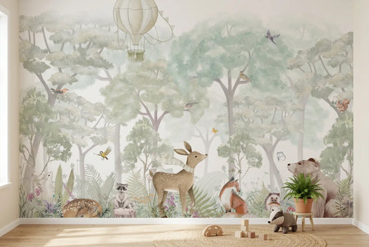 Papel tapiz Greenland instalado en una habitación infantil