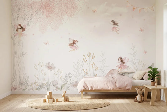 Papel tapiz Haditas del Bosque instalado en una habitación infantil