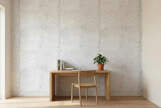 Papel tapiz Hormigón Urbano instalado en un espacio de trabajo en casa