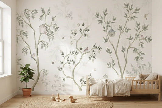 Papel tapiz Little Dream instalado en una habitación infantil