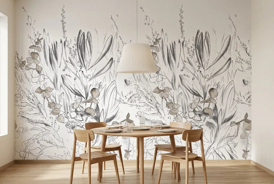Papel tapiz Panacea instalado en un comedor luminoso