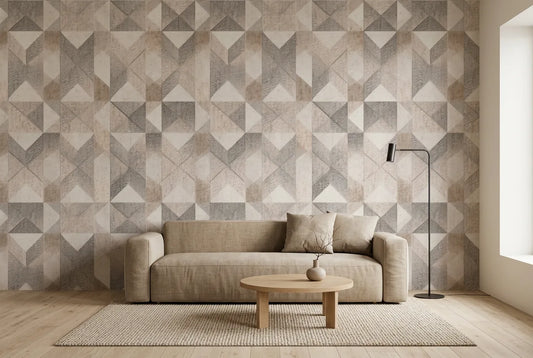 Papel tapiz Quatros instalado en una sala de estar minimalista