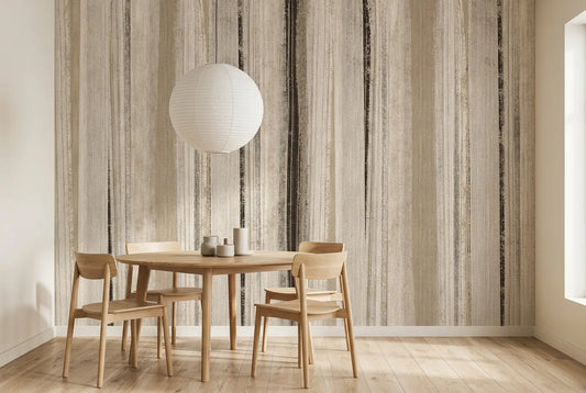 Papel tapiz Routelie instalado en un comedor luminoso