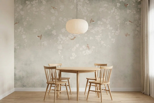Papel tapiz Valery instalado en un comedor luminoso