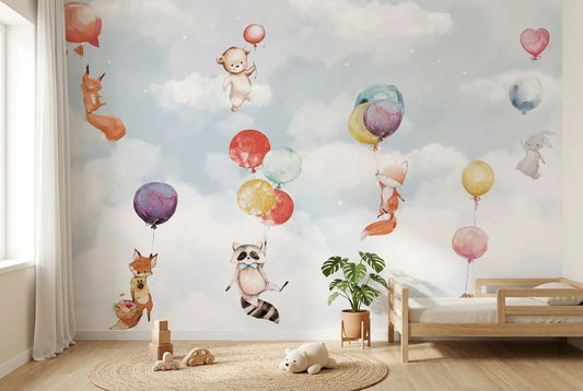 Papel tapiz Volare instalado en una habitación infantil