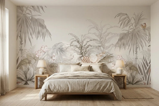 Papel tapiz Acapulco instalado en un dormitorio sereno