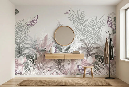 Papel tapiz Angelina instalado en un recibidor de estilo nórdico