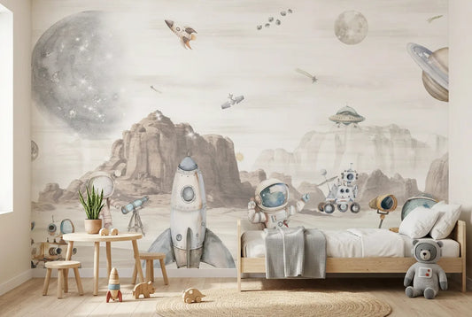 Papel tapiz Apolo instalado en una habitación infantil