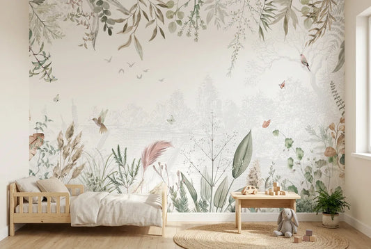 Papel tapiz Bahía instalado en una habitación infantil