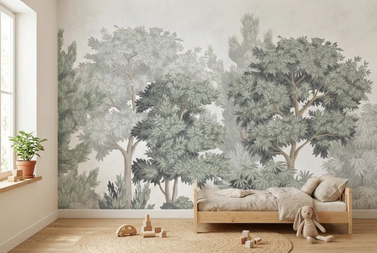 Papel tapiz Bosco instalado en una habitación infantil