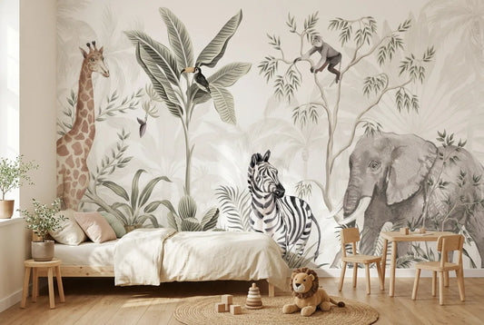 Papel tapiz Botsuana instalado en una habitación infantil