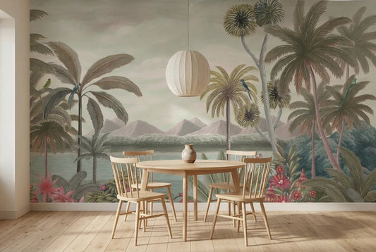 Papel tapiz Canaán III instalado en un comedor luminoso