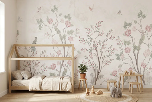 Papel tapiz Carmela instalado en una habitación infantil