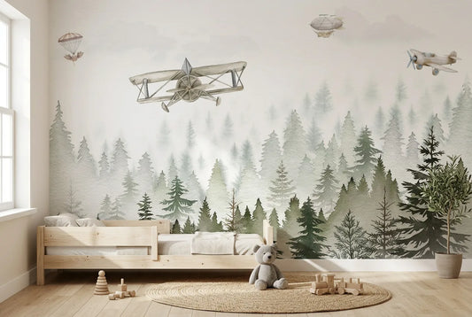 Papel tapiz Concord instalado en una habitación infantil