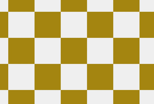 Papel tapiz con patrón de damero geométrico en color amarillo mostaza y blanco hueso de estilo retro.