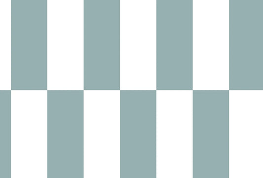 Papel tapiz con patrón geométrico de bloques alternados en verde salvia y blanco estilo retro minimalista.