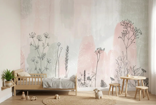 Papel tapiz Emma instalado en una habitación infantil