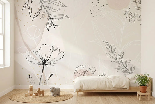 Papel tapiz Ginger instalado en una habitación infantil