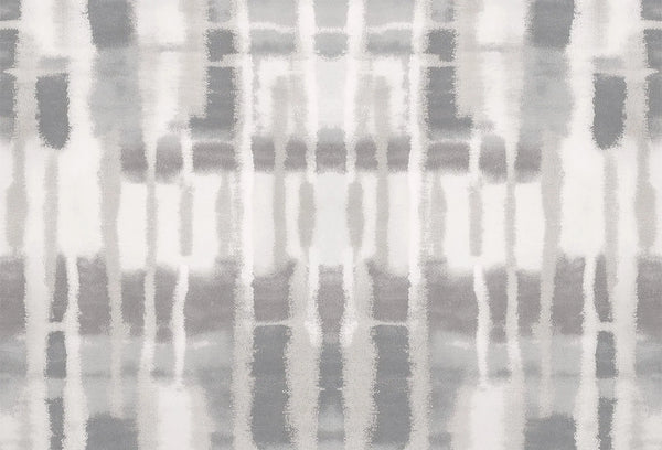 Papel tapiz abstracto con cuadrícula difuminada en tonos gris y blanco de efecto acuarela texturada.