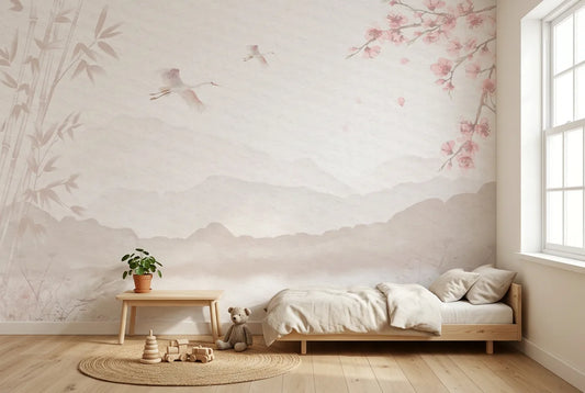 Papel tapiz Himeji instalado en una habitación infantil