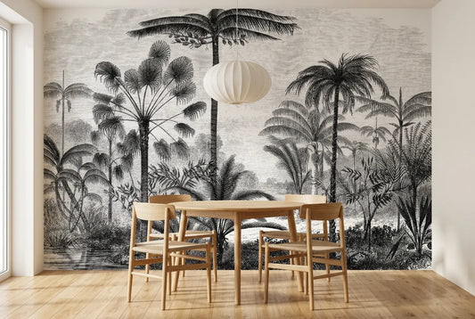 Papel tapiz Kuta instalado en un comedor luminoso