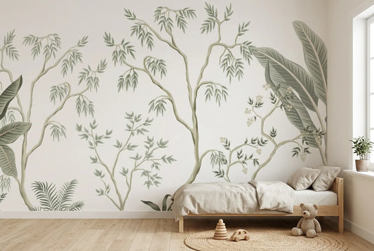 Papel tapiz Pastizal instalado en una habitación infantil