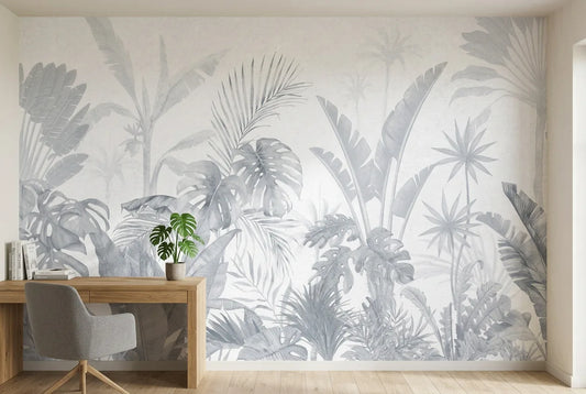 Papel tapiz Puerto Príncipe instalado en un espacio de trabajo en casa