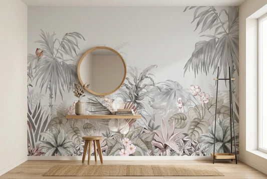 Papel tapiz Puerto Rico instalado en un recibidor de estilo nórdico