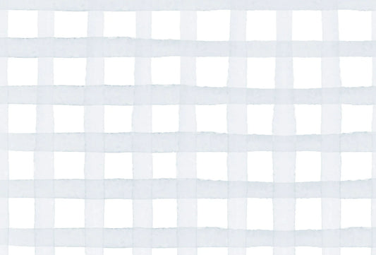 Papel tapiz con patrón de cuadrícula en acuarela celeste pastel suave sobre fondo blanco