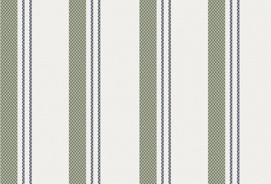 Papel tapiz con patrón de rayas verticales en verde oliva y azul marino sobre textura de lino beige.
