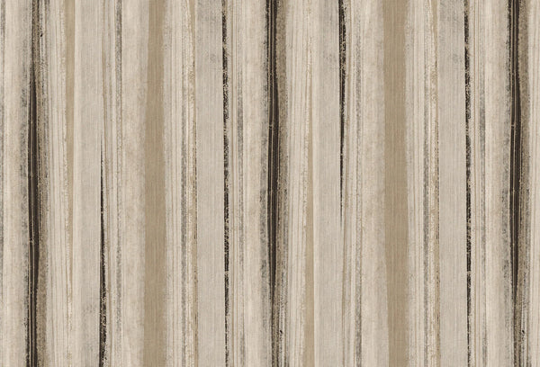 Papel tapiz con textura de franjas verticales estilo pincelada en tonos beige, arena y marrón