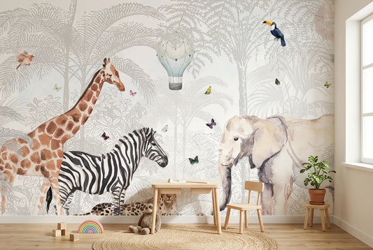 Papel tapiz Ruanda instalado en una habitación infantil