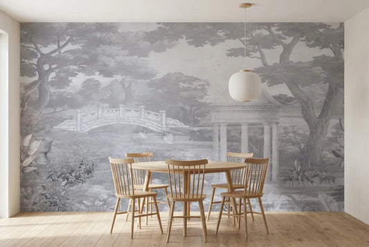 Papel tapiz Sri Lanka instalado en un comedor luminoso