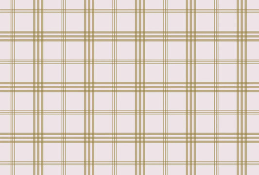 Papel tapiz de patrón geométrico con líneas cruzadas en tono beige sobre fondo blanco cálido.