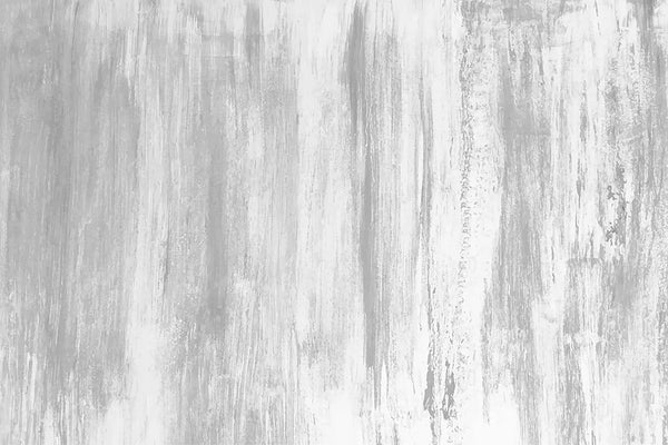 Papel tapiz con textura de pinceladas verticales en tonos gris claro y blanco estilo cemento.