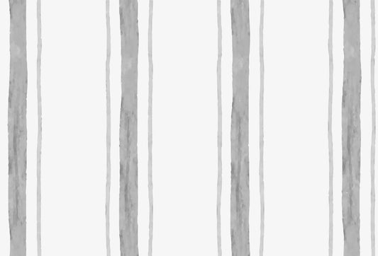 Papel tapiz con patrón de líneas verticales estilo acuarela en tonos gris sobre fondo blanco
