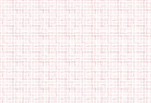 Papel tapiz con patrón geométrico de cuadros vichy en suave acuarela rosa pastel y blanco