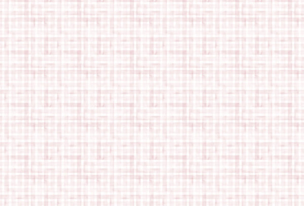 Papel tapiz con patrón geométrico de cuadros vichy en suave acuarela rosa pastel y blanco
