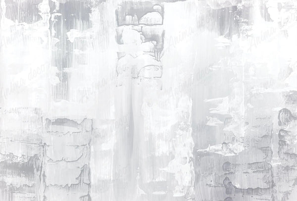 Papel tapiz mural con textura abstracta de estuco y concreto desgastado en tonos blanco y gris claro para pared.